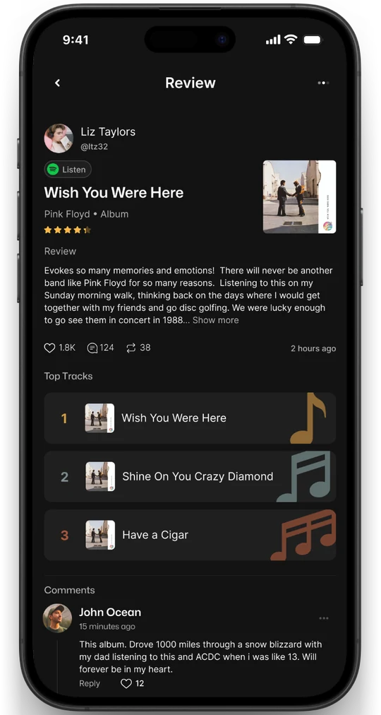 Jukebox app: Rank Your Favorites screen